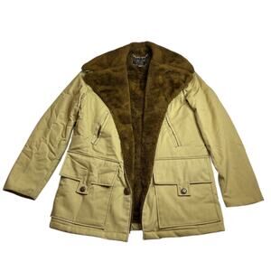 Vintage Catalina Man Jacket Size 40 Faux Fur Rancher Chore Coat‎ Brown SEE DESC.